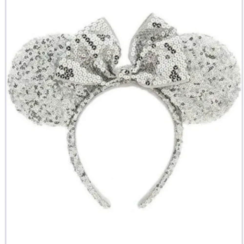 DISNEY silver sequin Disney Parks Minnie Mouse Ears